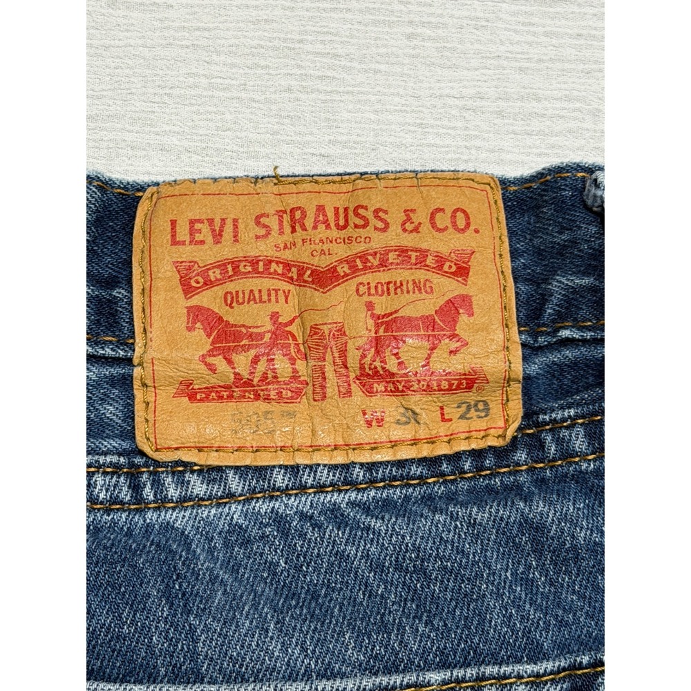 Levis 501 Original Fit Jeans Mens W36 L29 Blue Medium Wash Denim Button Fly Dist - Picture 14 of 15